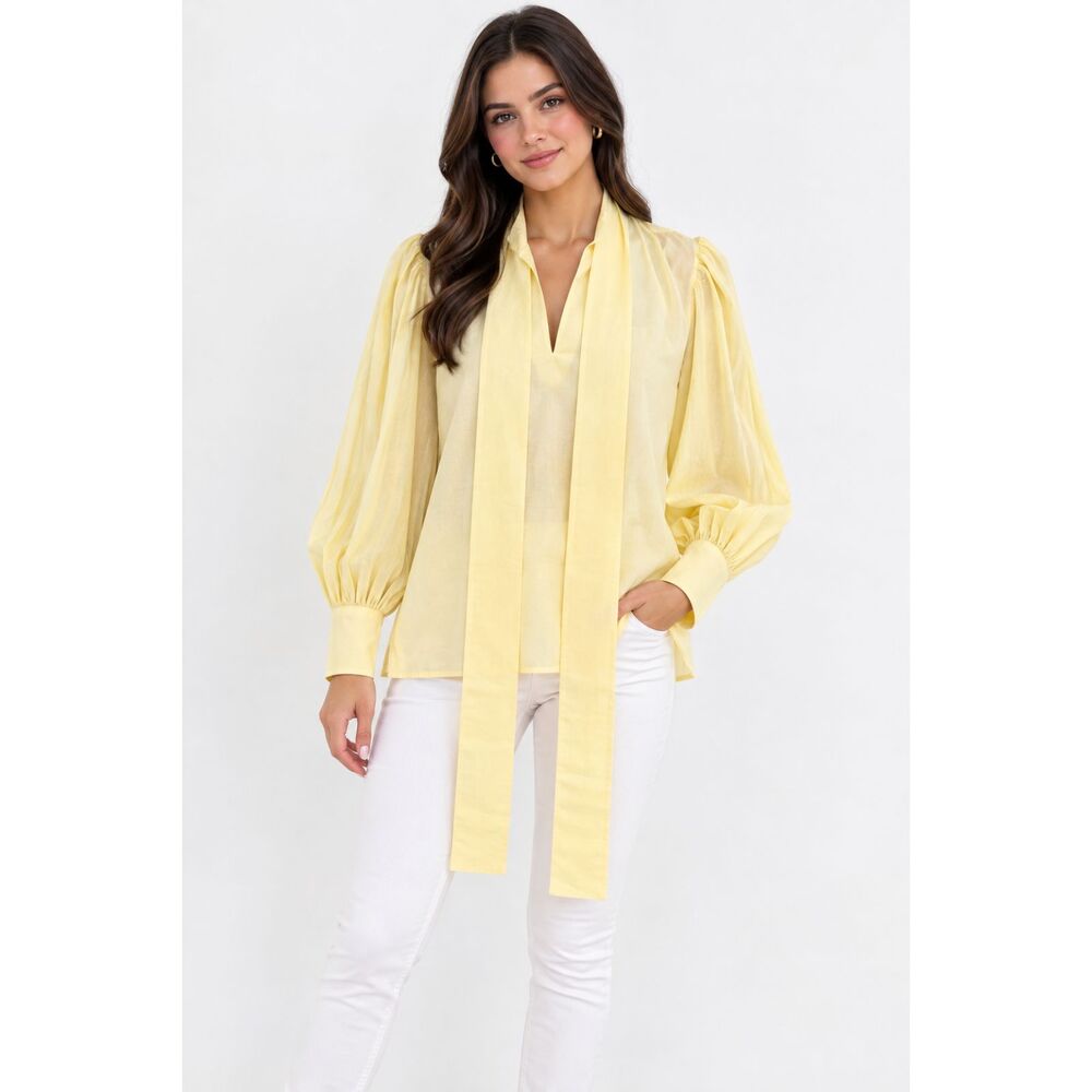 Zara Yellow Long Sleeve Lightweight Top XS